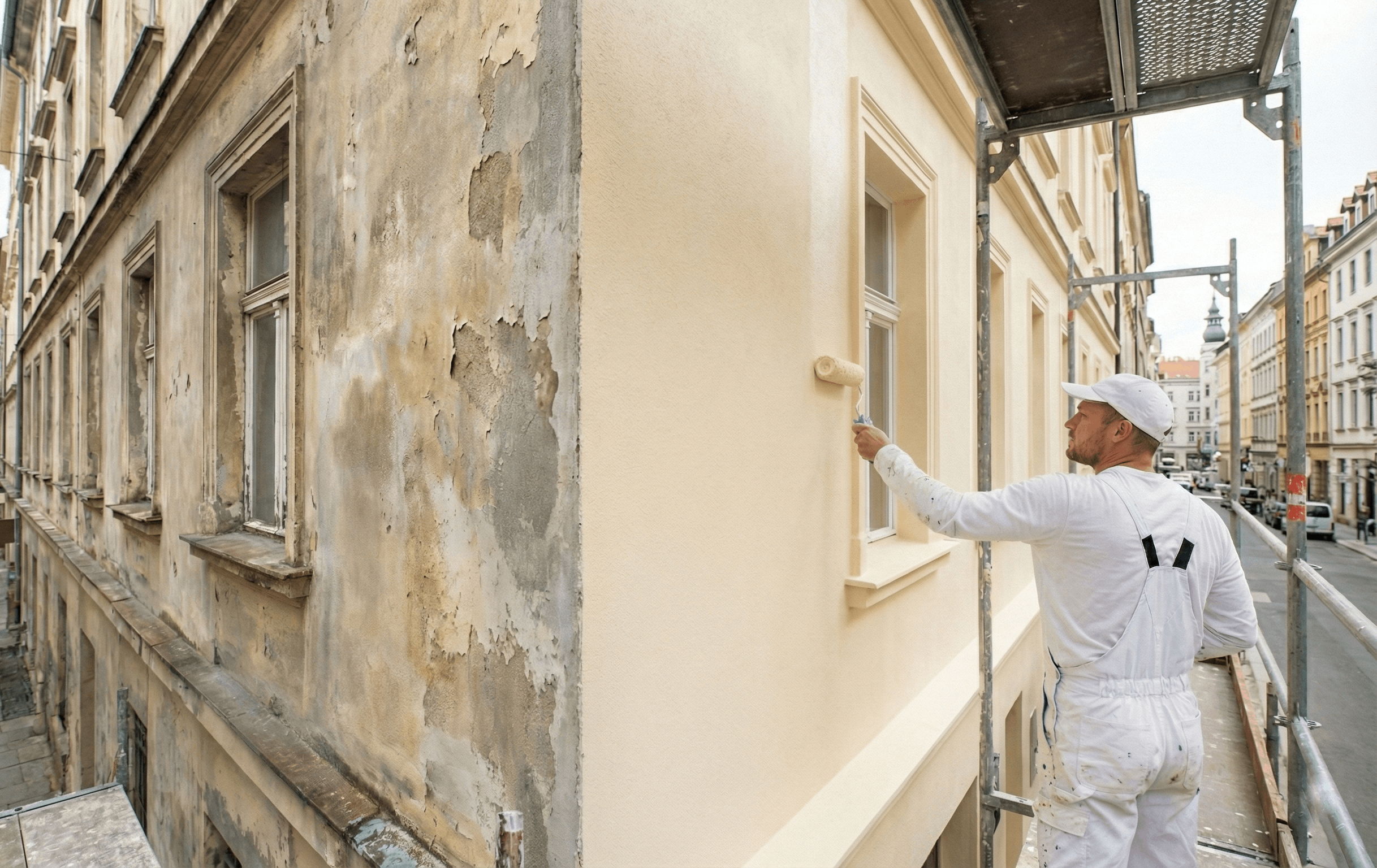 Frischer Fassadenanstrich